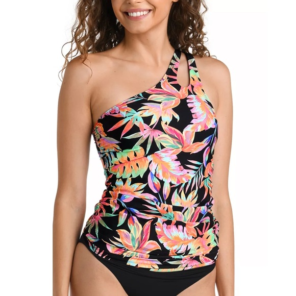La Blanca Assymetrical Tankini Top - Picture 1 of 5